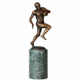 Football Player Bronze Sculpture on a white background