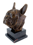 French Bulldog Bust Bronze Sculpture front view