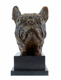 French Bulldog Bust Bronze Sculpture opposite angle