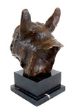 French Bulldog Bust Bronze Sculpture side view