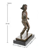 Dynamic bronze sculpture of Michael Jackson in iconic dance pose, celebrating the King of Pop’s legendary performance style. A striking collectible for music fans and art lovers.