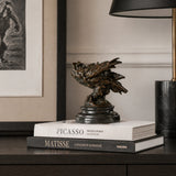 Guardian Owl bronze sculpture displayed as symbolic protection and wisdom decor for an office or library