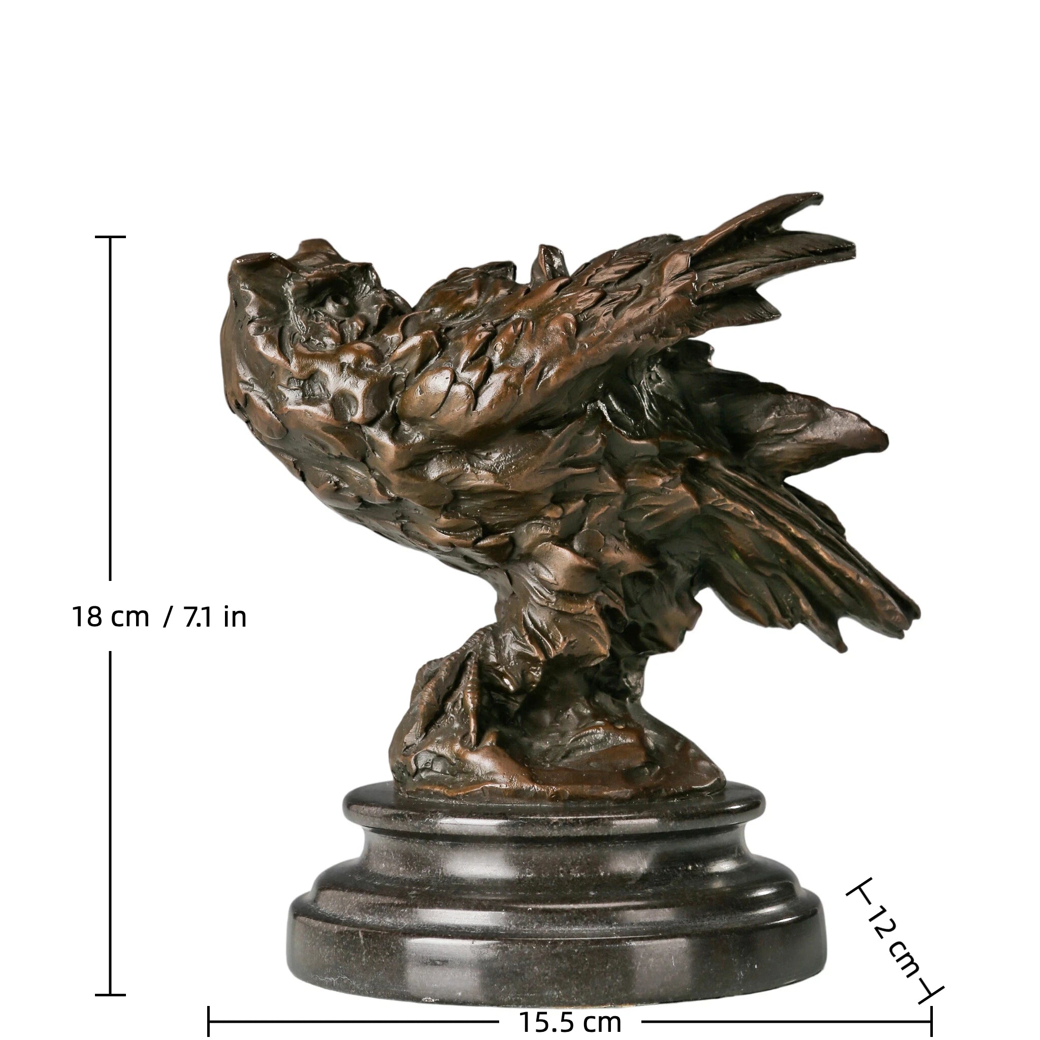 Handcrafted Guardian Owl bronze sculpture with dynamic wings and protective symbolic presence