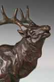 Bugling Elk Bronze Sculpture surface detail