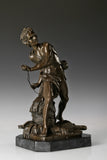 handcrafted bronze David sculpture is created using traditional lost-wax casting.