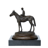 Horse and Rider Bronze Sculpture front view