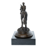 Horse and Rider Bronze Sculpture side view
