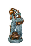 Large bronze couple garden fountain statue with decorative basin for luxury landscapes