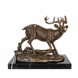 Handcrafted lost-wax mule deer bronze sculpture