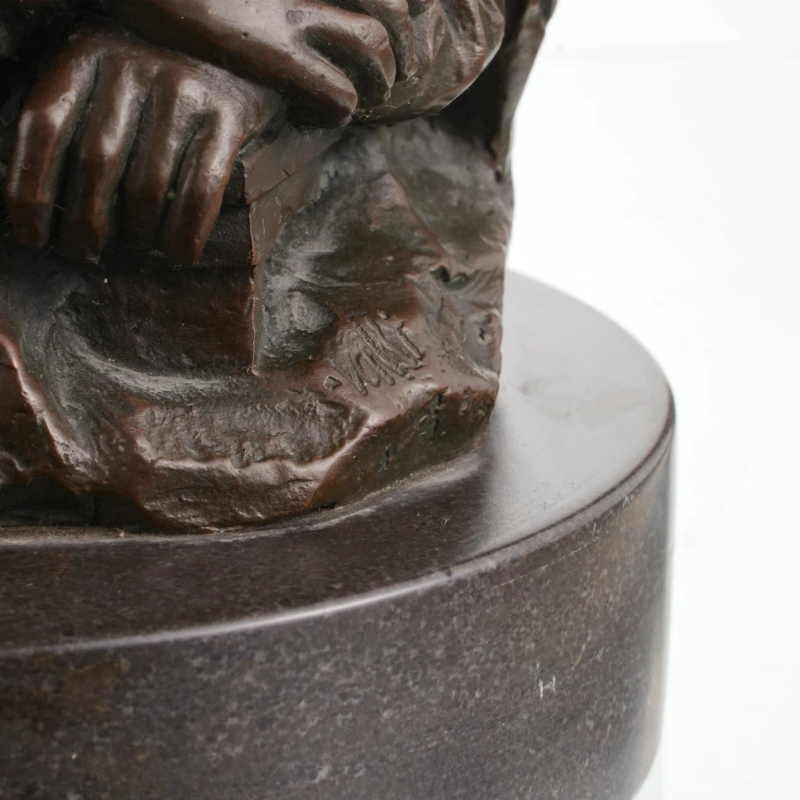 Marble base detail of collectible art piece