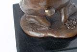 Mother Rabbit and Bunny Bronze Sculpture rear view