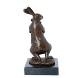 Mother Rabbit and Bunny Bronze Sculpture three-quarter view