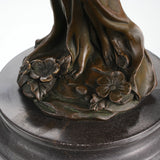 Elegant Art Nouveau bronze sculpture of a floral maiden, symbolizing beauty and harmony with nature. A refined decorative piece for stylish interiors and art lovers.