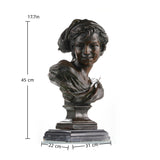 Neapolitan fisherboy bronze bust by Jean-Baptiste Carpeaux, playful French neoclassical boy statue on ornate marble base, lost wax casting museum art.