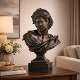Neapolitan fisherboy bronze bust by Jean-Baptiste Carpeaux, playful French neoclassical boy statue on ornate marble base, lost wax casting museum art.