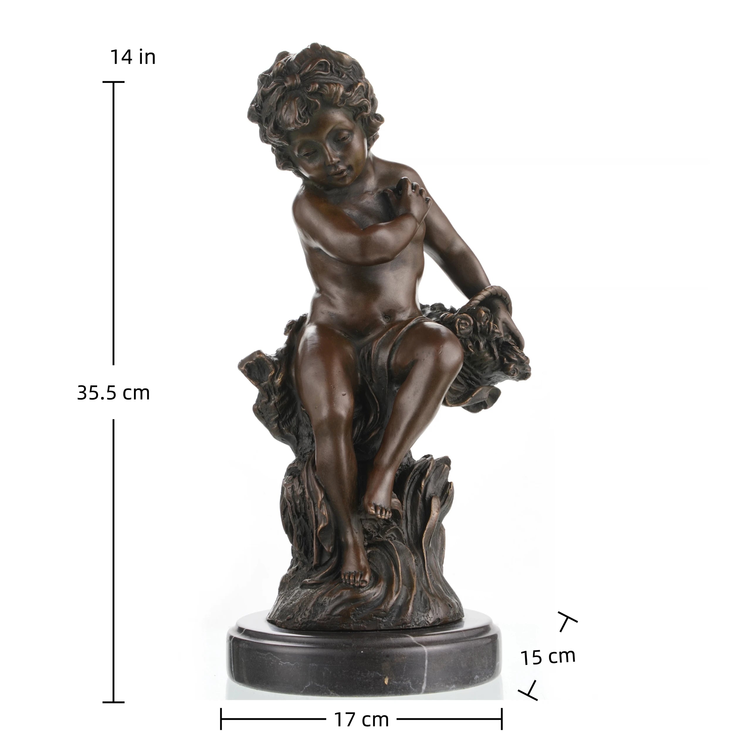 Peaceful bronze sculpture of a sleeping cherub, symbolizing innocence and serenity. A calming decorative piece perfect for homes, nurseries, and thoughtful gifts.