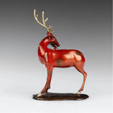 Red Deer Bronze Sculpture side view
