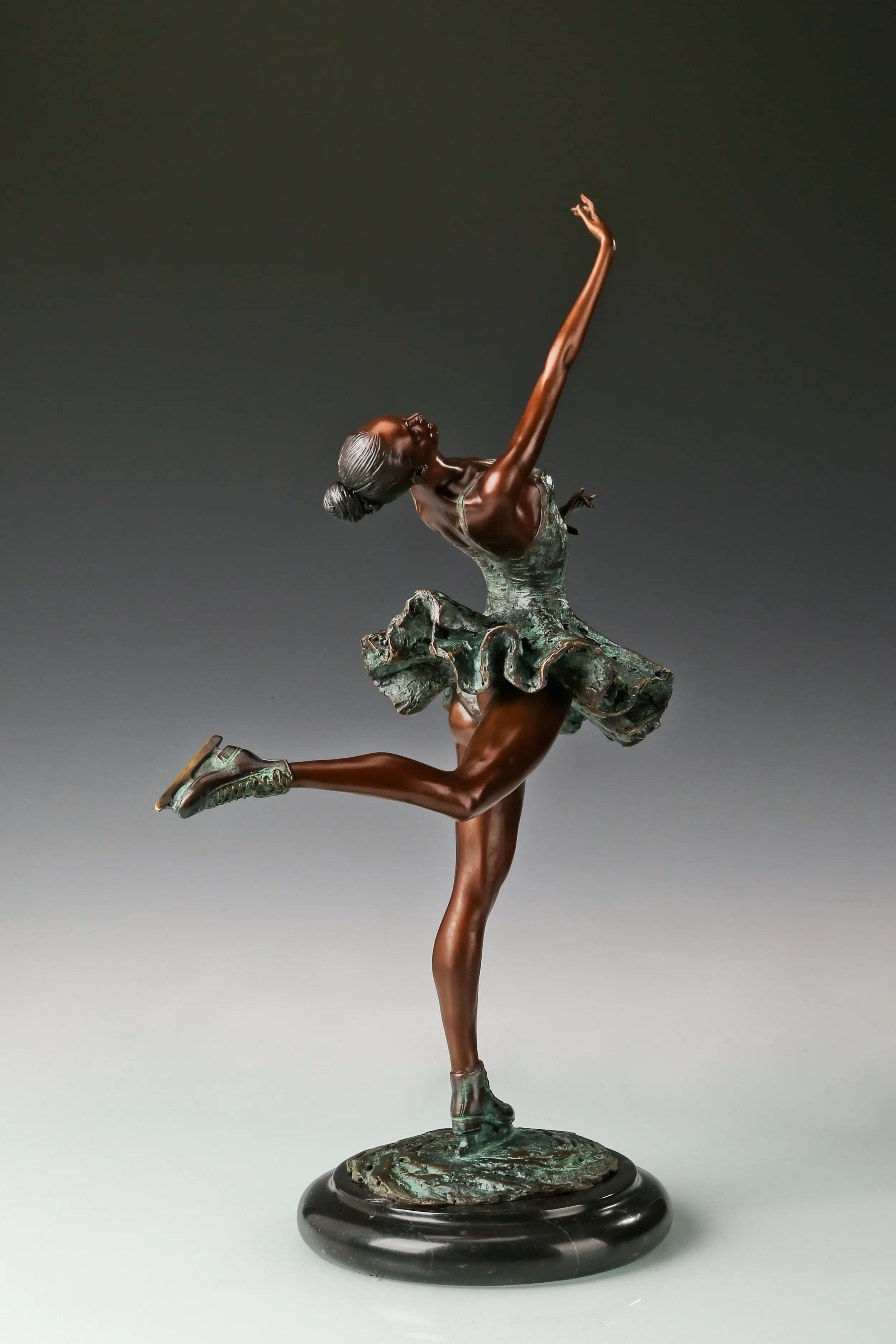 Roller-Skating Ballerina bronze sculpture alternate angle