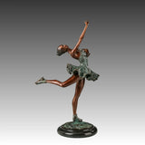 Roller-Skating Ballerina bronze sculpture on a clean white background