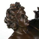 Romantic couple bronze sculpture detail