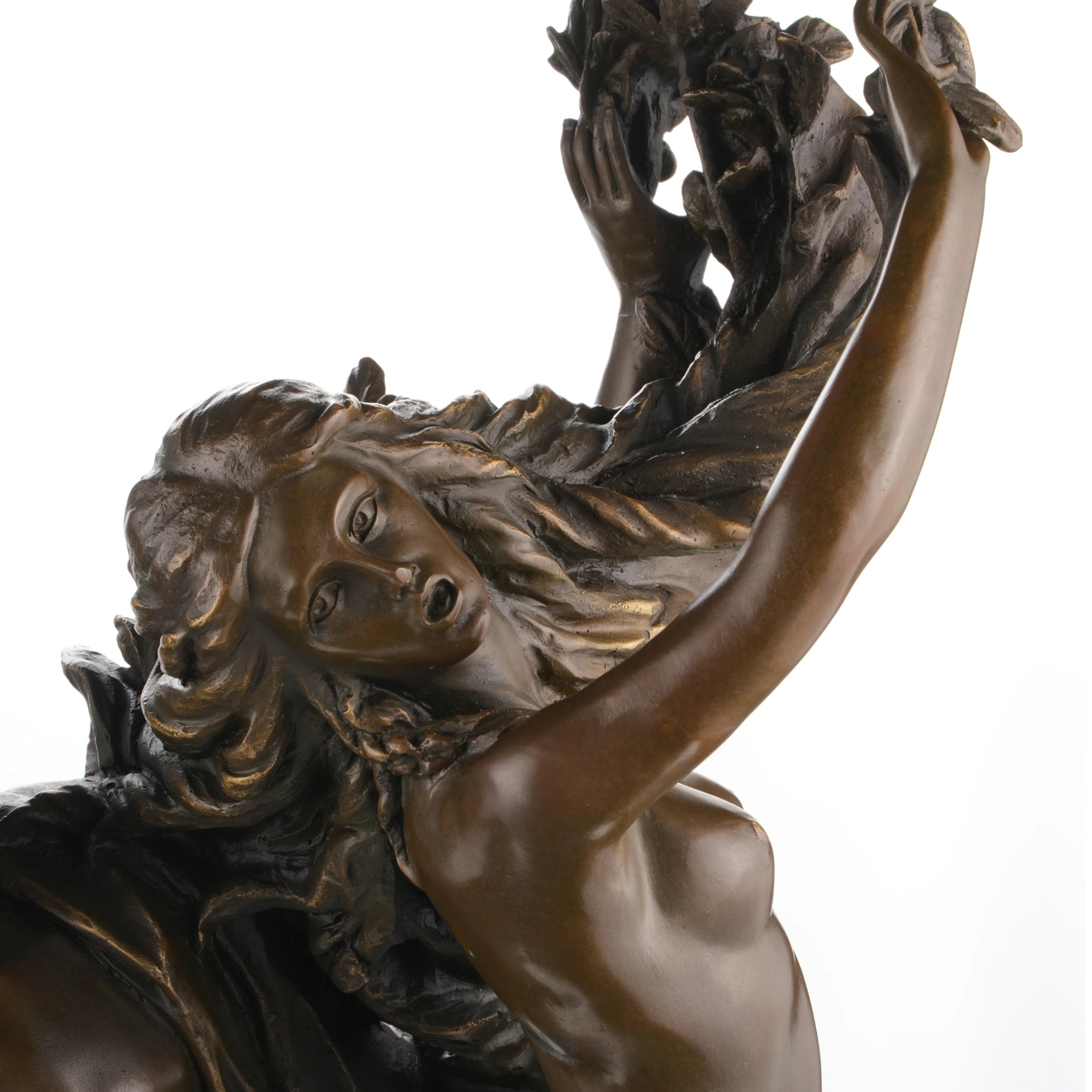Romantic couple bronze sculpture detail