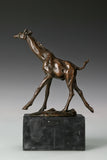 Running Giraffe bronze sculpture rear view