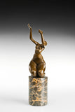 Seated Female Dancer Bronze Sculpture side view
