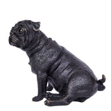 Seated Pug Bronze Sculpture front view