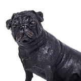 Seated Pug Bronze Sculpture side view