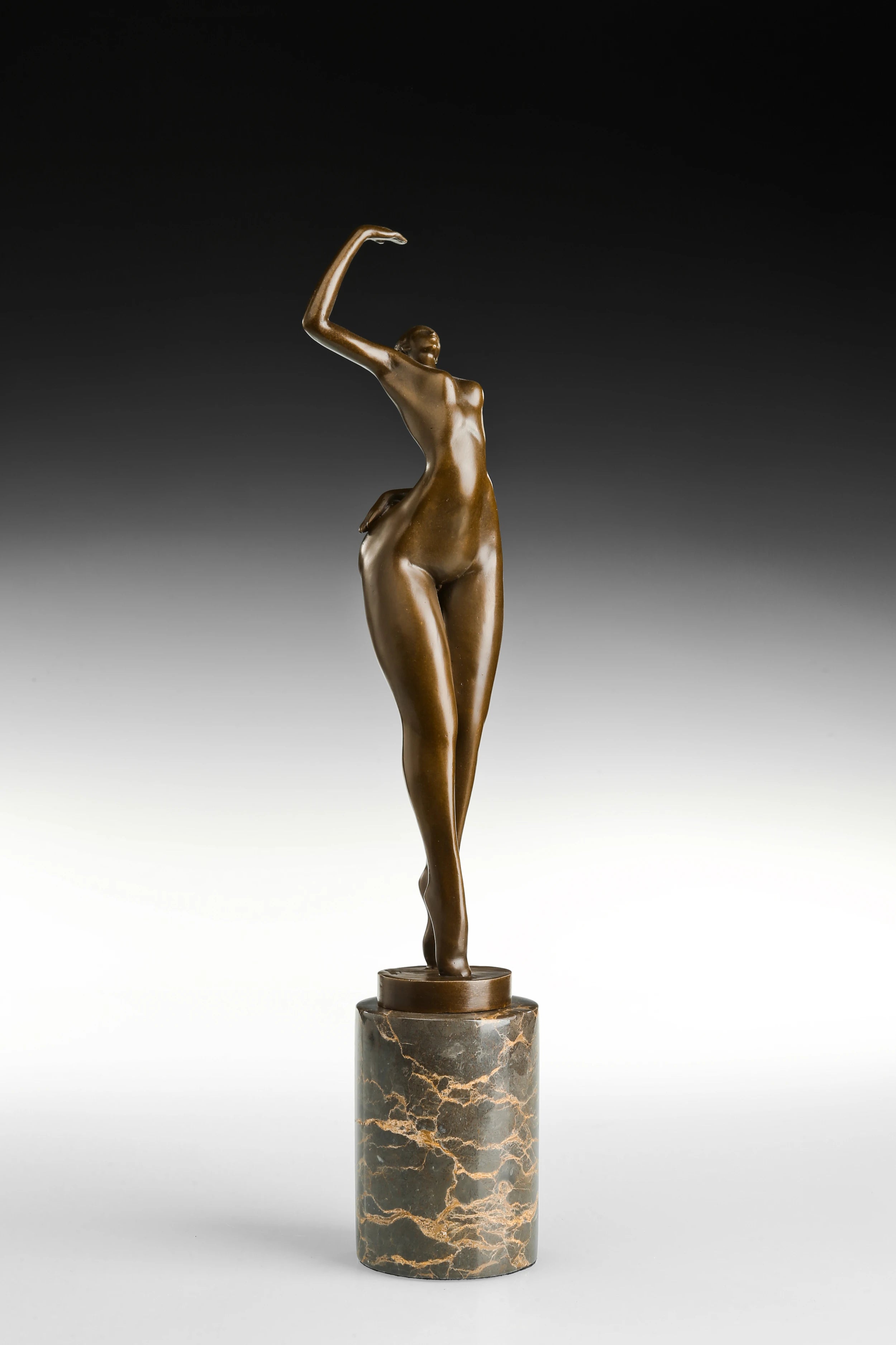 Standing Female Dancer Bronze Sculpture sculptural detail