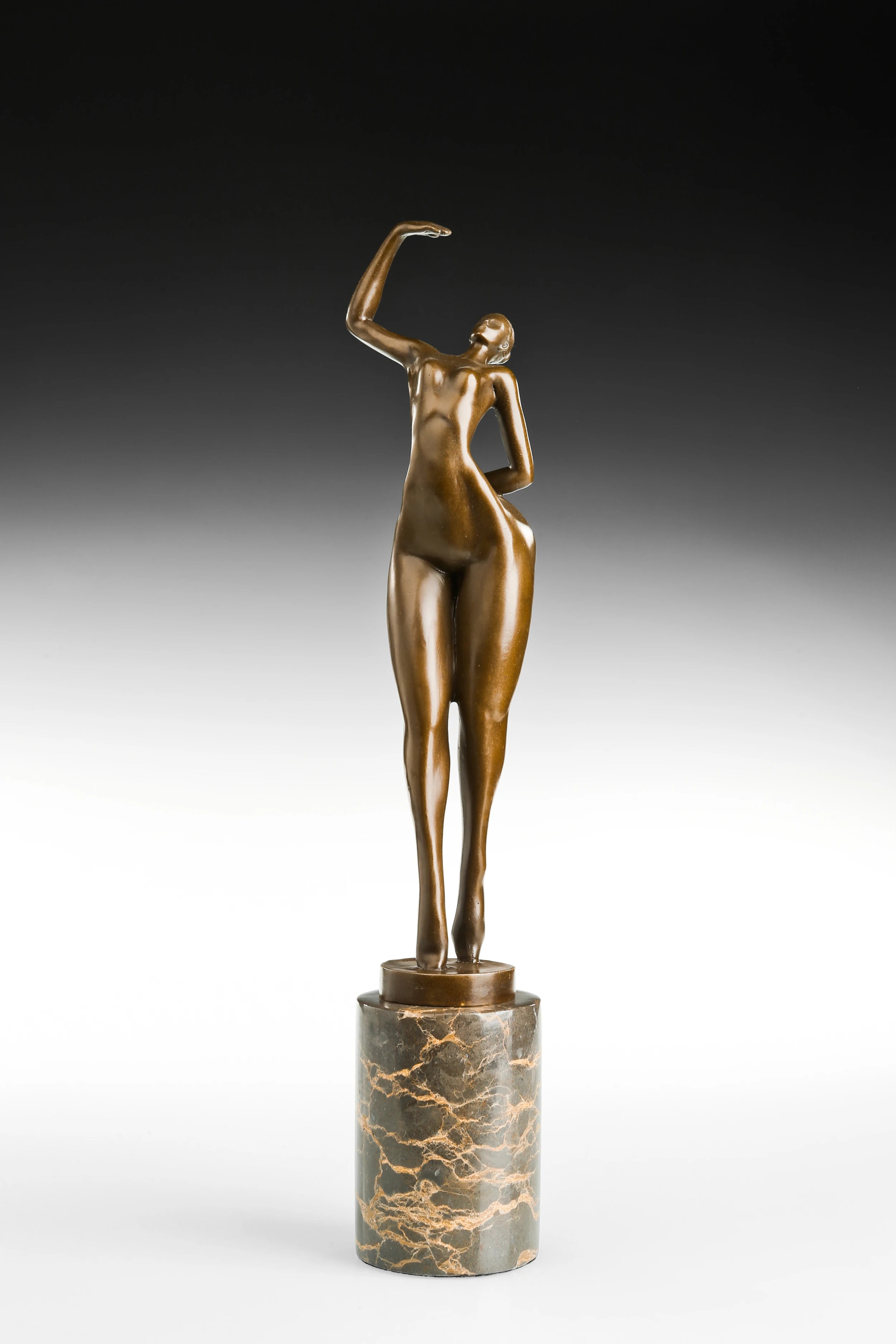 Standing Female Dancer Bronze Sculpture front view