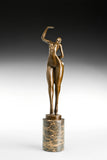 Standing Female Dancer Bronze Sculpture front view