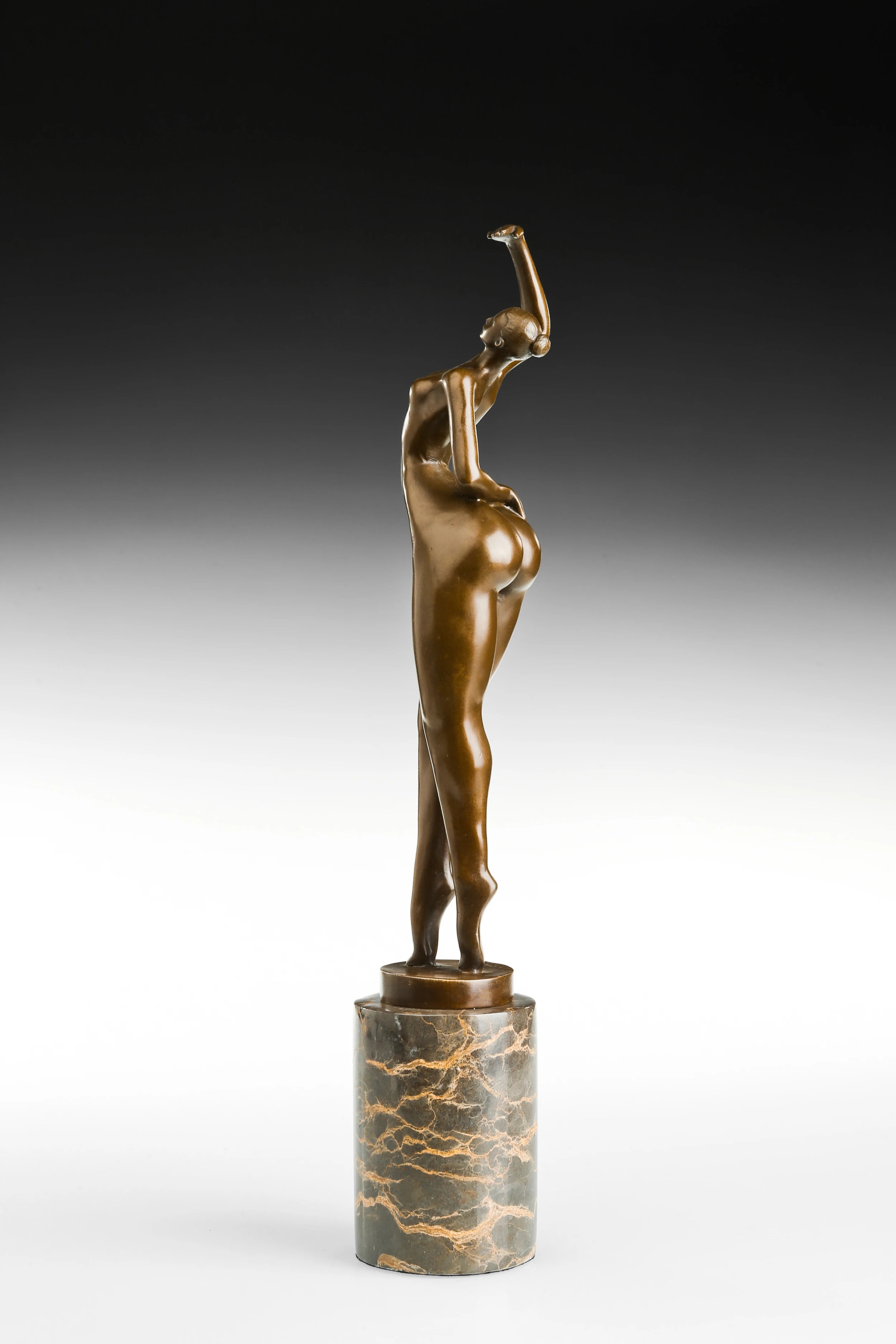 Standing Female Dancer Bronze Sculpture side view