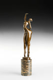 Standing Female Dancer Bronze Sculpture three-quarter view