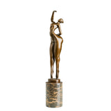 Standing Female Dancer Bronze Sculpture on a white background