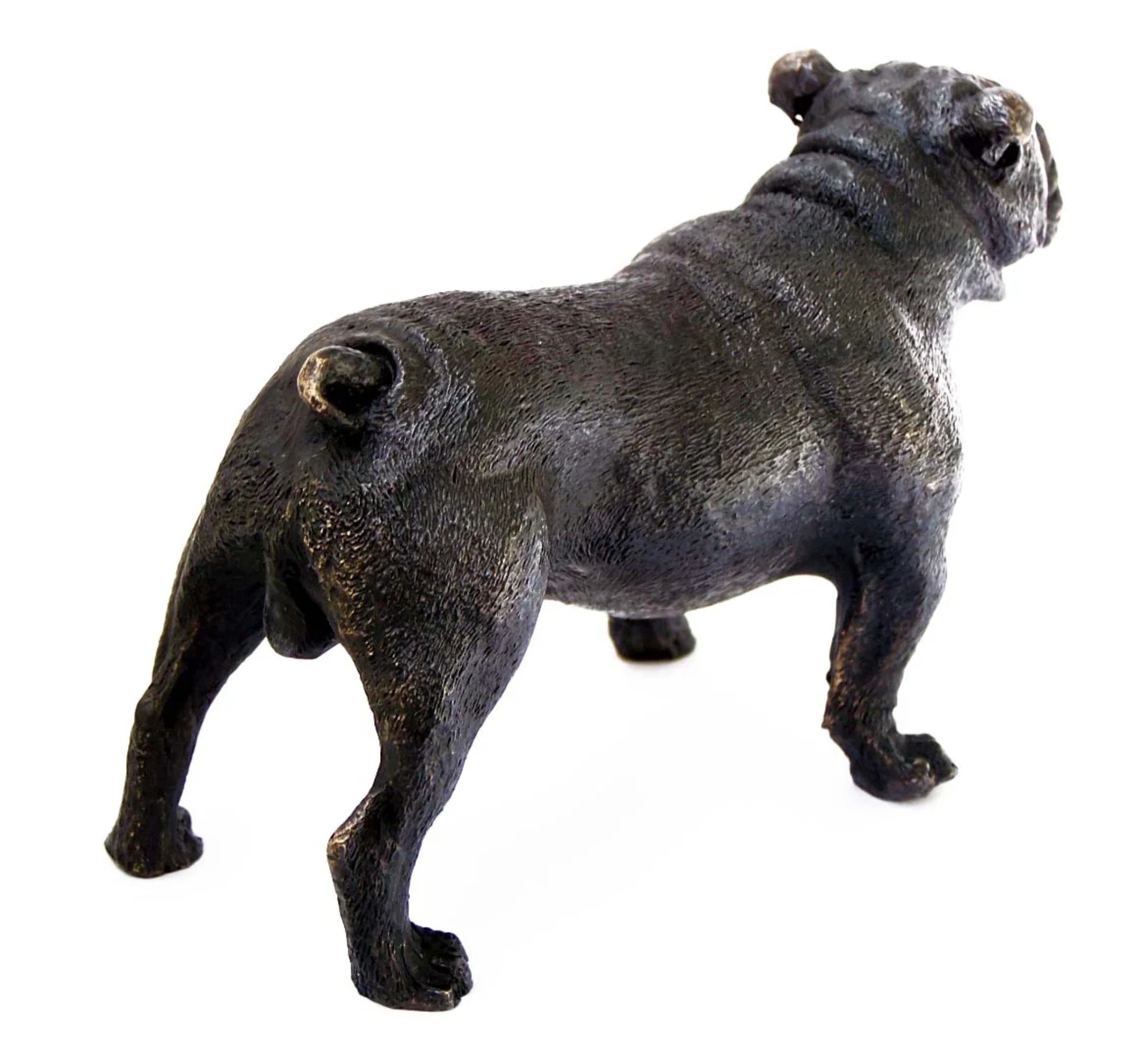Standing French Bulldog Bronze Sculpture side view