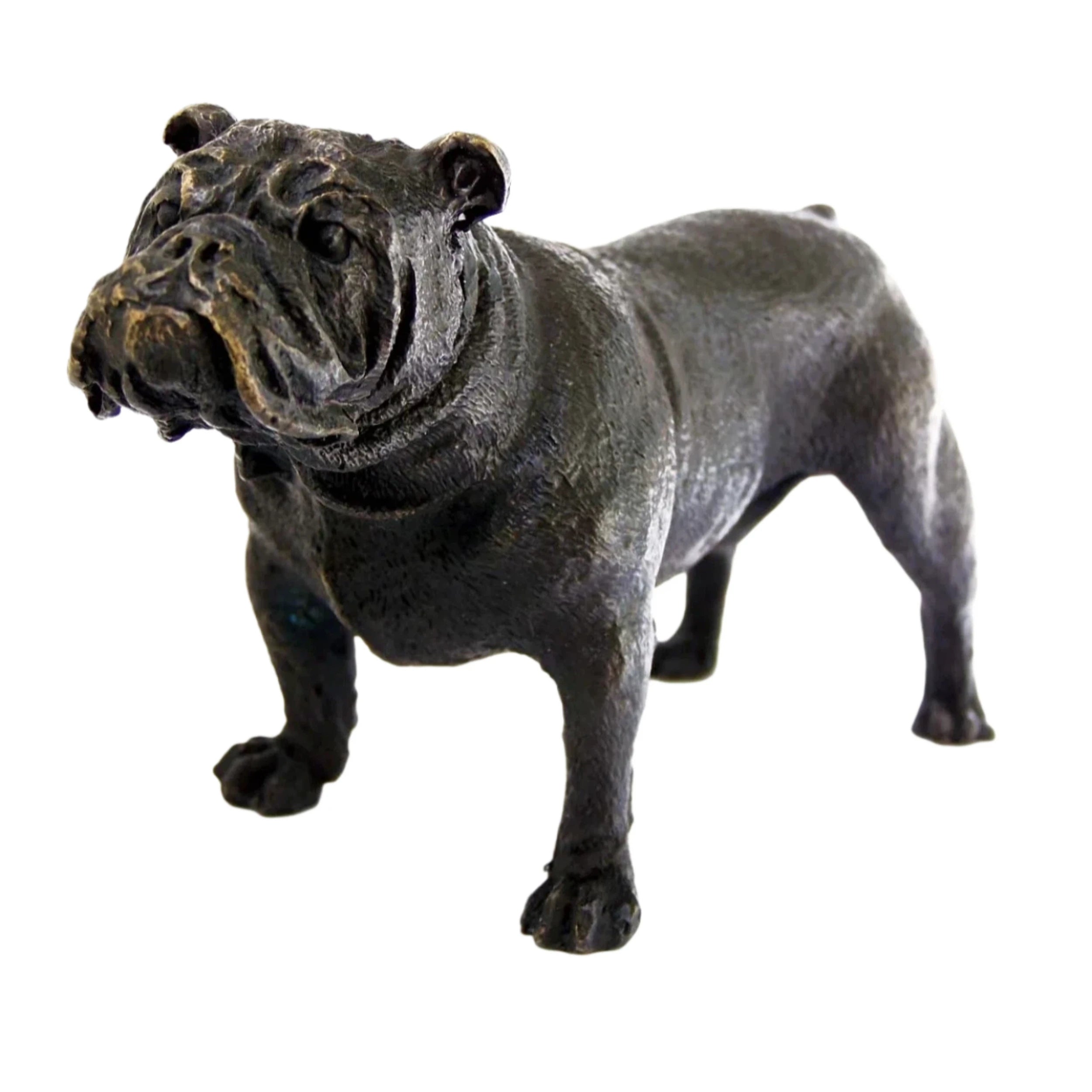 Standing French Bulldog Bronze Sculpture on a clean white background