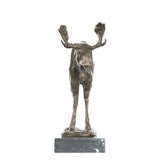 Standing Moose bronze sculpture front view