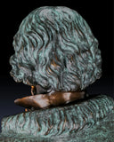 Full-length Beethoven bronze statue with verdigris patina. Handcrafted sculpture with marble base—perfect for collectors, musicians, and luxury statement interiors.