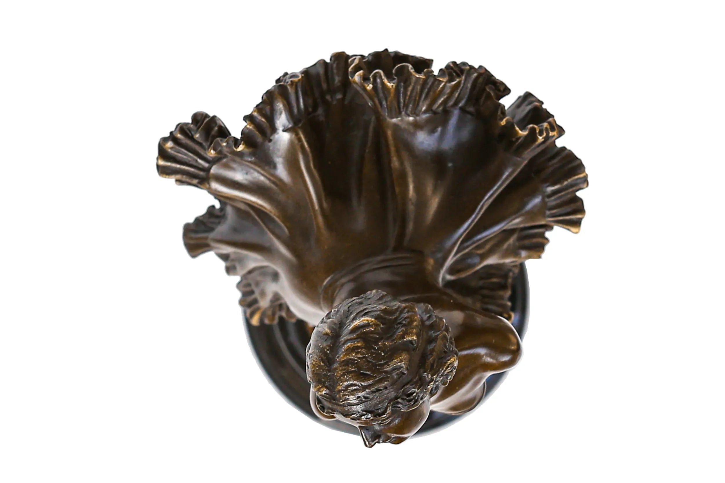 Detailed flared bronze ballet tutu with flowing folds and textured edges