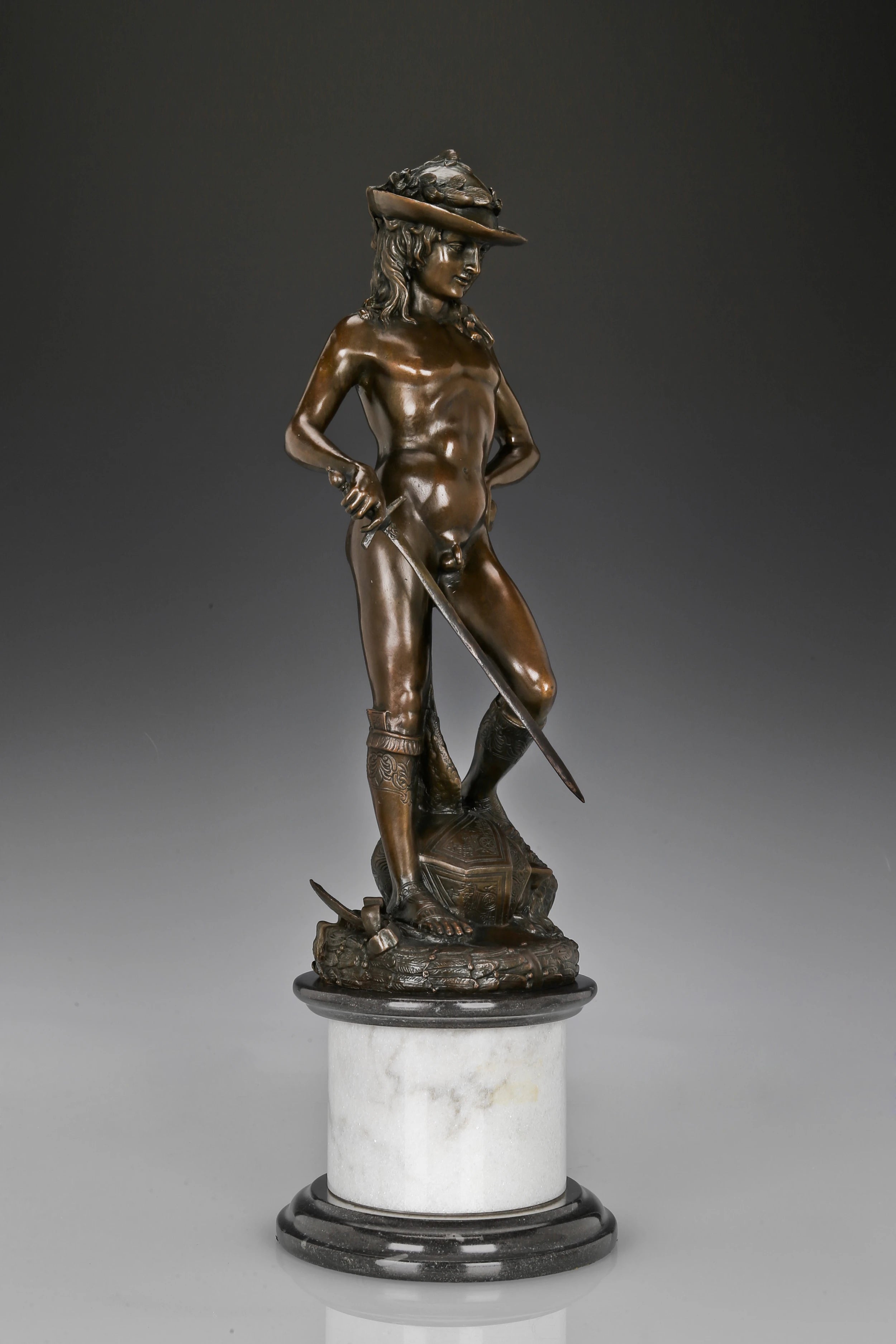 Young David bronze hero statue handcrafted using lost-wax casting