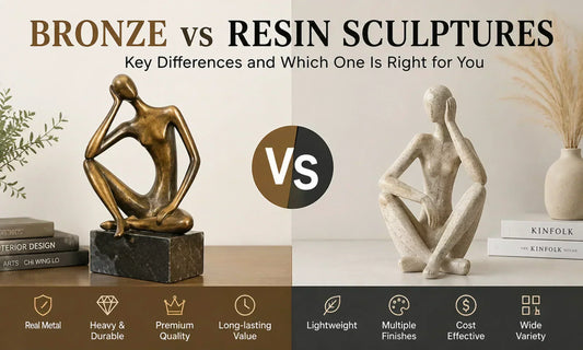 Bronze vs resin decorative sculptures comparison for premium home decor and interior design