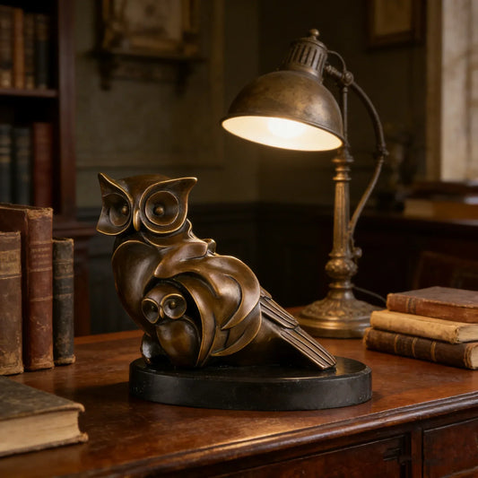 handcrafted bronze owl statues 