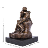 14cm/5.5inH |Rodin-Inspired The Kiss Bronze Sculpture – Romantic Figurative Art Statue|TPE-186