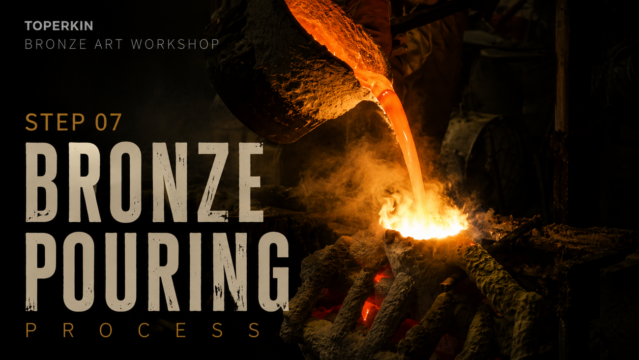 Pouring the Molten Bronze