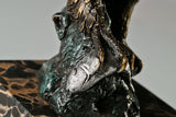 25cm/9.8inH |Bronze Eagle Sculpture Ready to Fly – Handcrafted Eagle Statue Decor