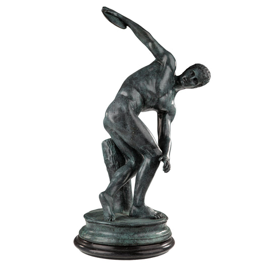Discobolus Bronze Statue – Classical Greek Discus Thrower Sculpture