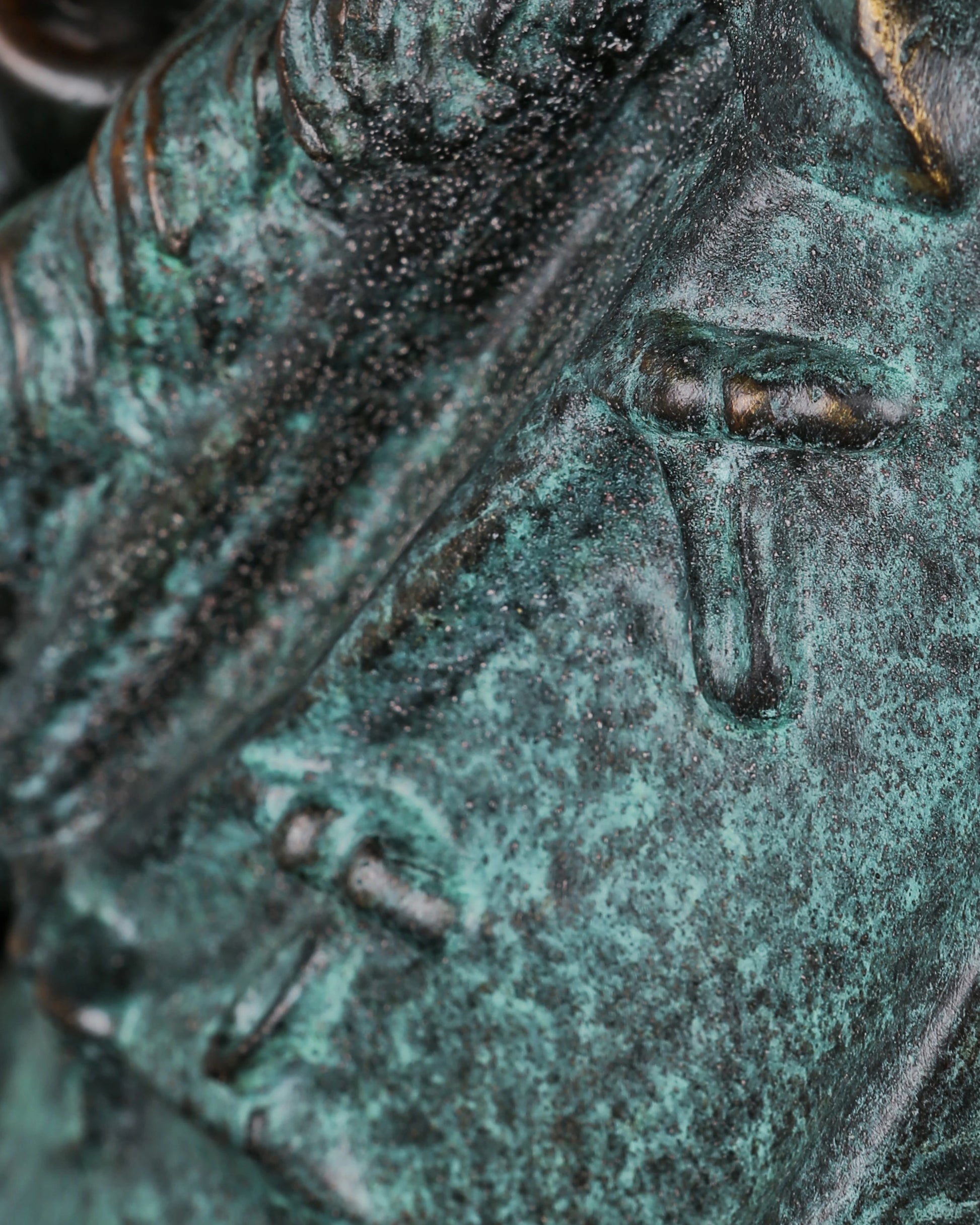 a dramatic full-length bronze statue of Ludwig van Beethoven, the legendary German composer, crafted using the lost-wax casting method with a striking verdigris patina.