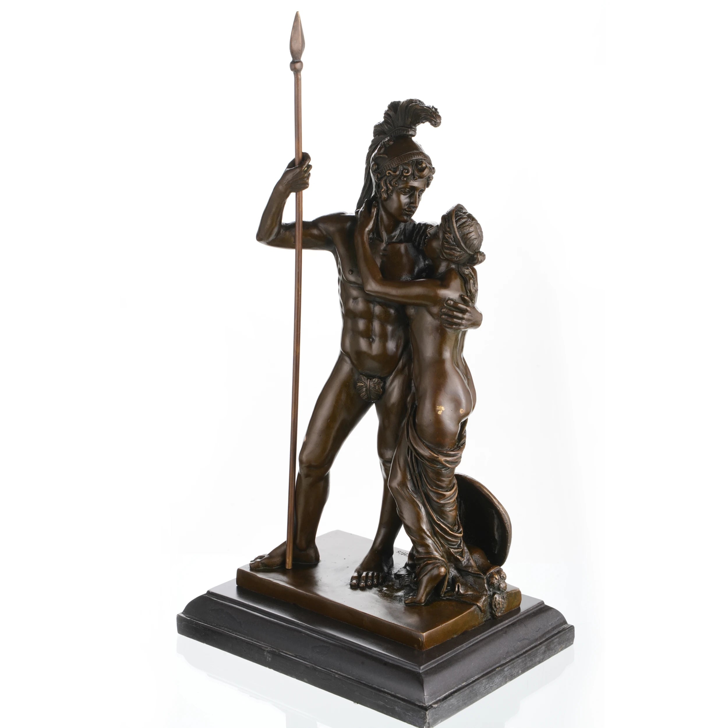 Bronze sculpture of Mars and Venus on marble base