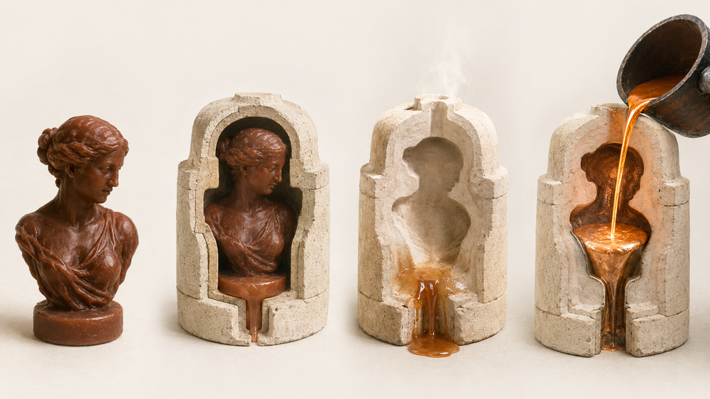 Lost-wax bronze casting process